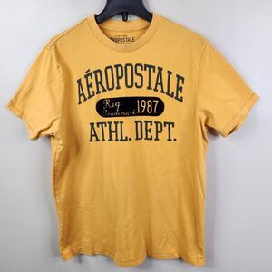 Aeropostale Vintage Single Stitch Mens Short Sleeve Felt Crew Neck Tee Medium